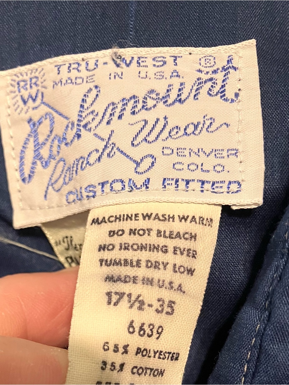 Rock mount Men’s Western Wear Blue Pearl Snap Shirt 17.5-35